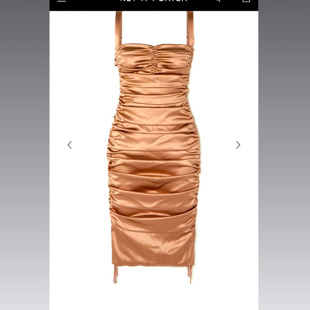 Silk midi dress flattering and tonal lace up